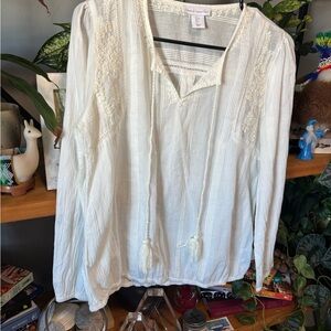 House of Harlow 100% Cotton Embroidered Blouse